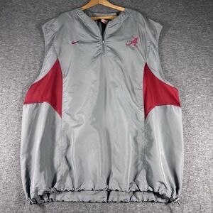 Nike Alabama Crimson Tide 1/4 Zip 'Saban Vest'  Men's Size 3XL Gray Football